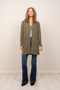 Lulu New Ls Knit Long Cardigan - Dusky Green