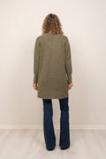 Lulu New Ls Knit Long Cardigan - Dusky Green