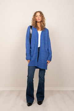 Lulu New Ls Knit Long Cardigan - Nebulas Blue