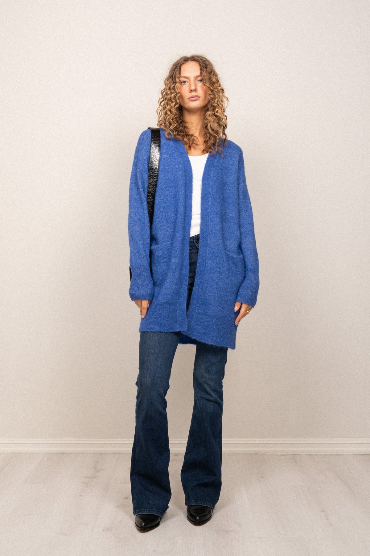 Lulu New Ls Knit Long Cardigan - Nebulas Blue