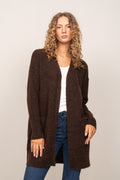 Lulu New Ls Knit Long Cardigan - Java