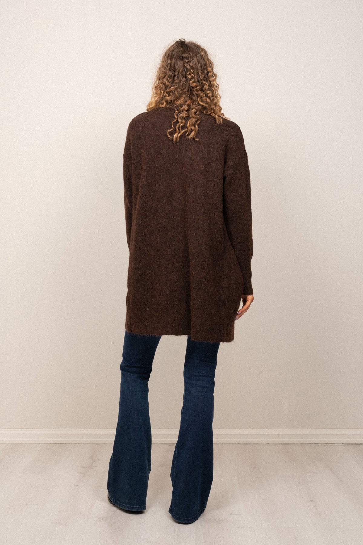 Lulu New Ls Knit Long Cardigan - Java