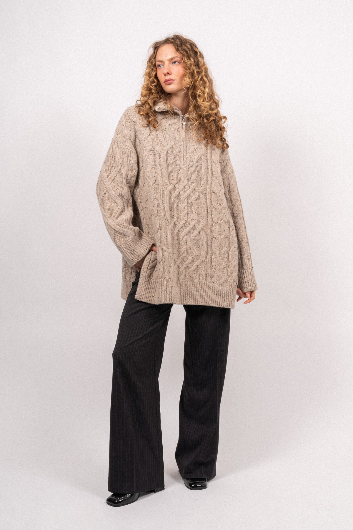 Heritage Cable 1/2 Zip Cardigan - Merino