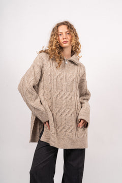 Heritage Cable 1/2 Zip Cardigan - Merino