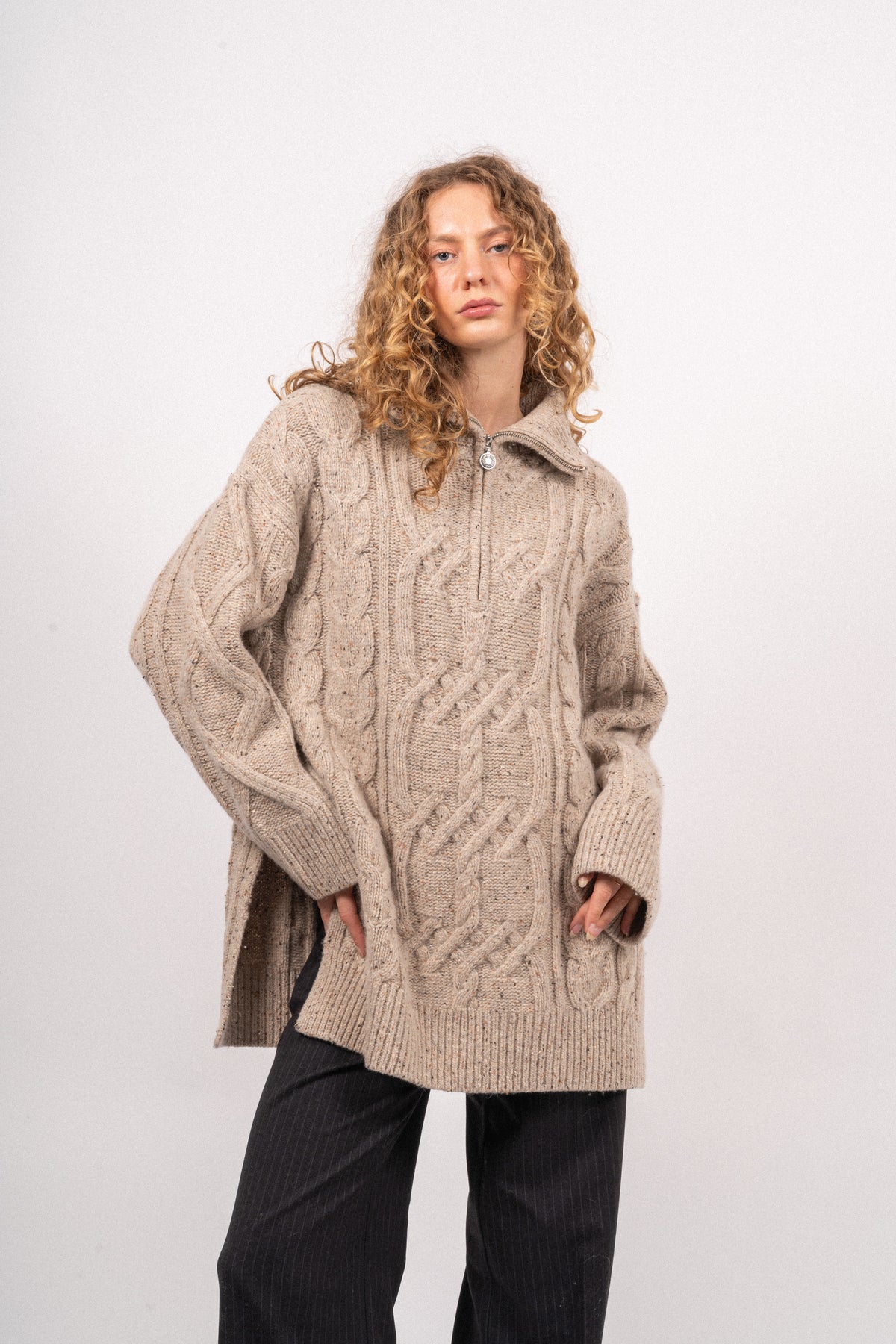 Heritage Cable 1/2 Zip Cardigan - Merino
