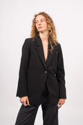Barbine Slit Blazer - Black
