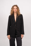 Barbine Slit Blazer - Black