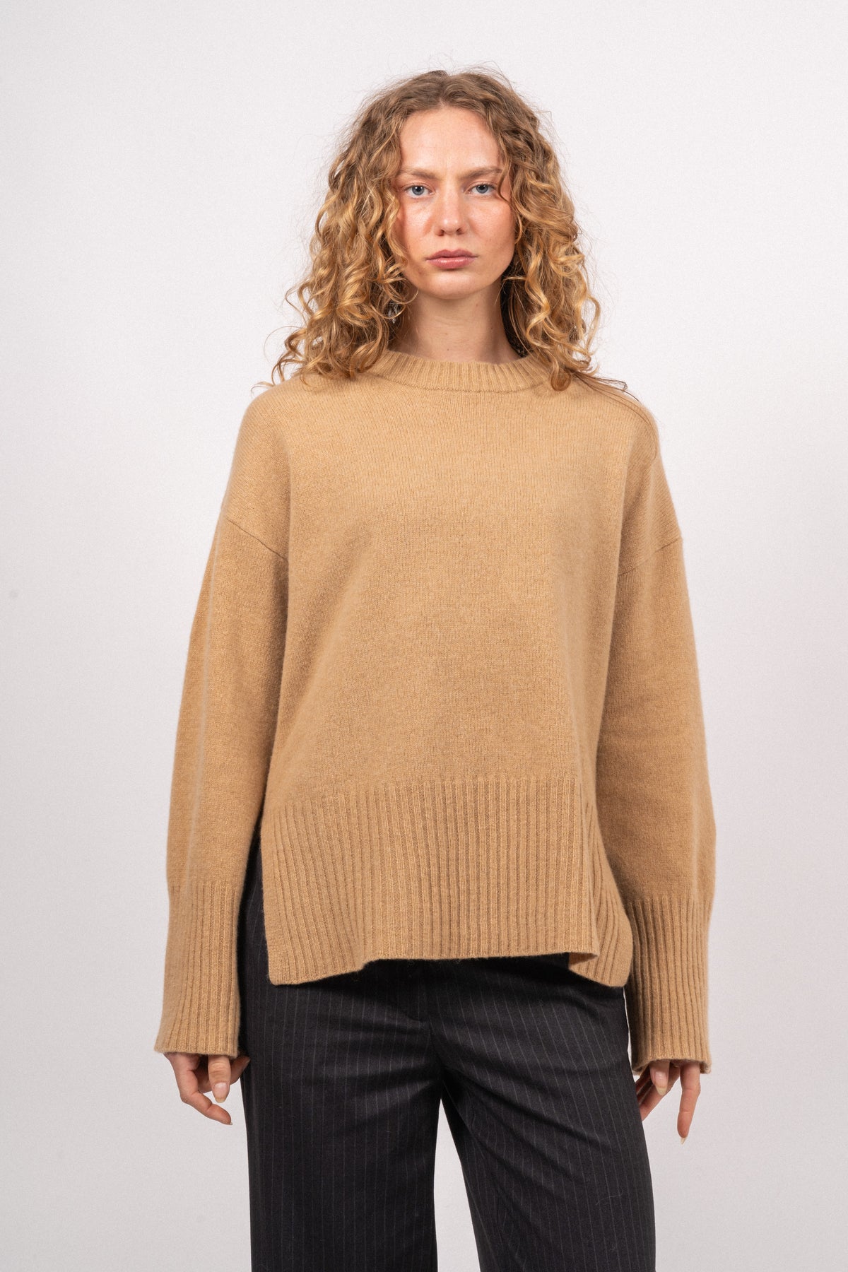 Lounge C-Neck Sweater - Dark Khaki