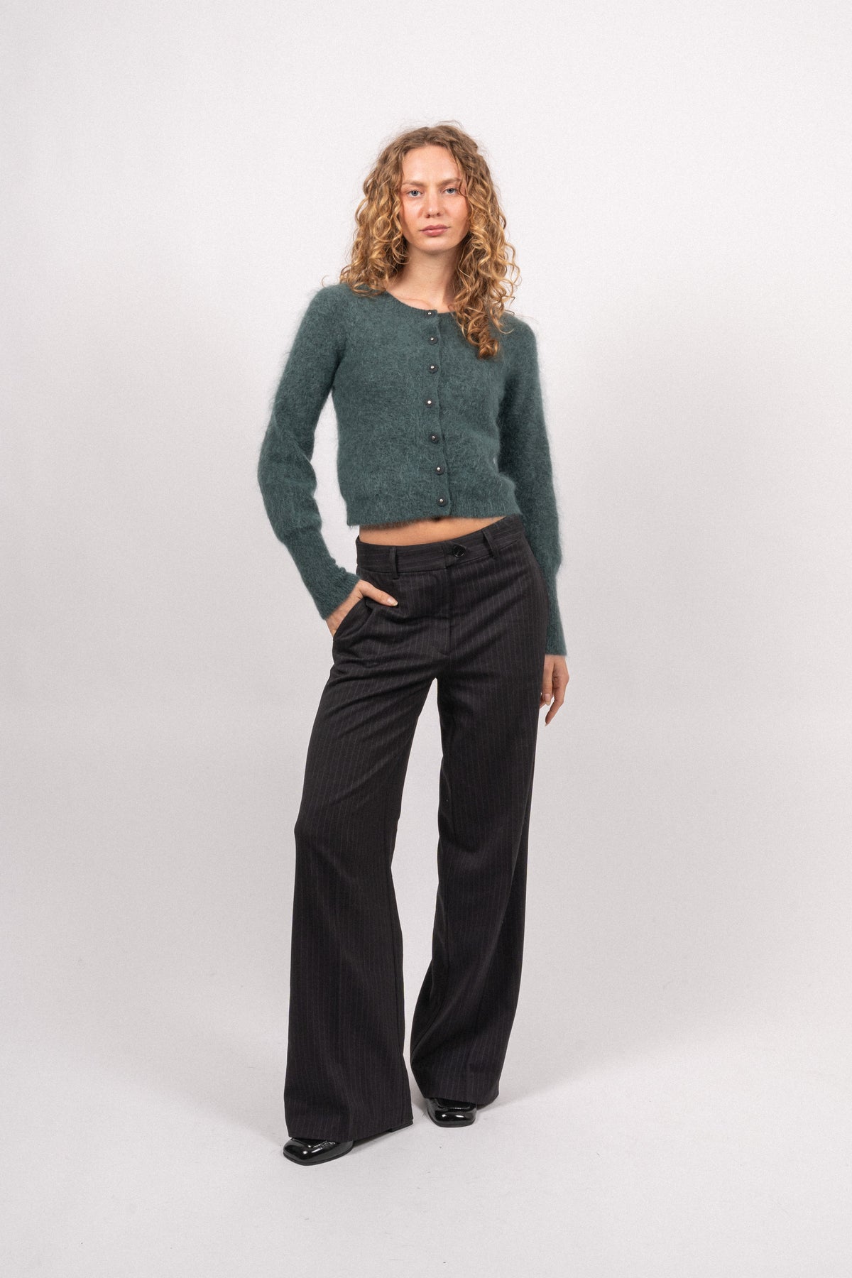 Mohair Petit Cardigan - Seaweed