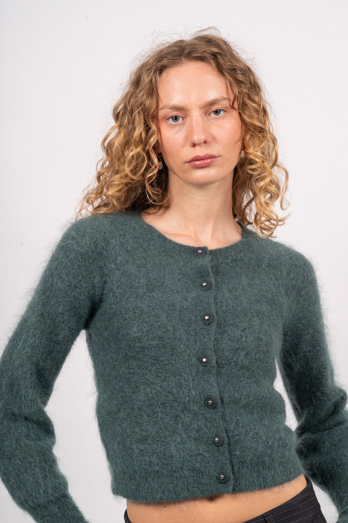 Mohair Petit Cardigan - Seaweed