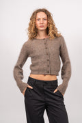 Mohair Petit Cardigan - Taupe