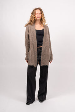 Mohair Demi Shawl Cardigan - Taupe
