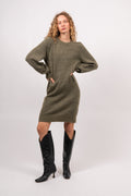 Mola Mia Ls Knit Dress - Dusky Green