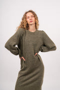 Mola Mia Ls Knit Dress - Dusky Green