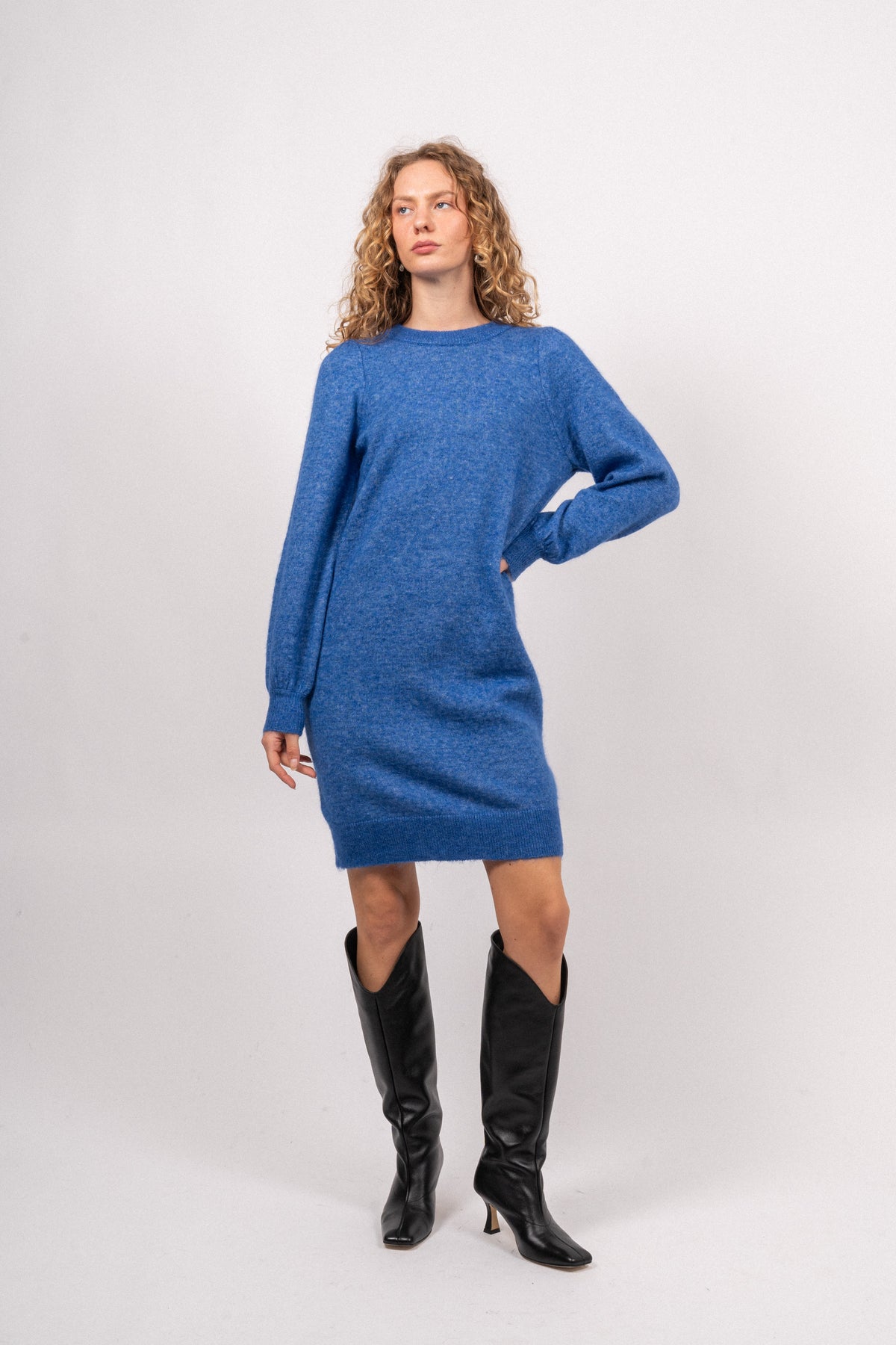 Mola Mia Ls Knit Dress - Nebulas Blue