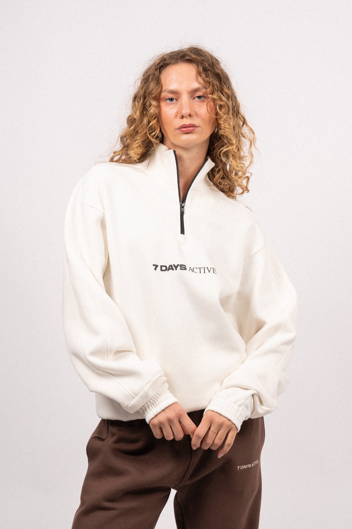 Organic Panelled Sweat Shirt - White
