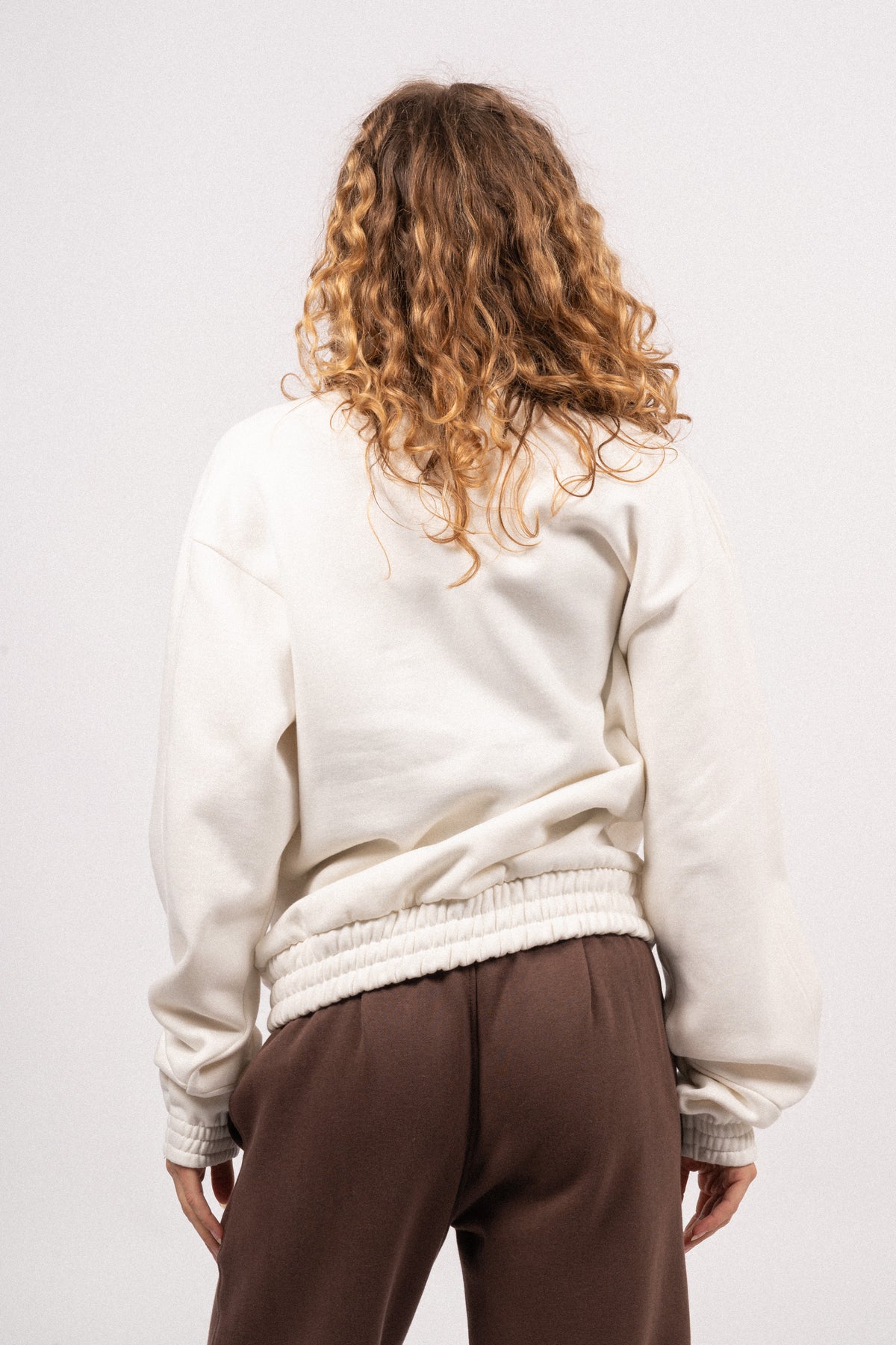 Organic Panelled Sweat Shirt - White