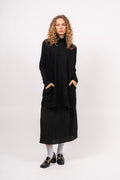 Merino Long Wide Turtleneck - Black