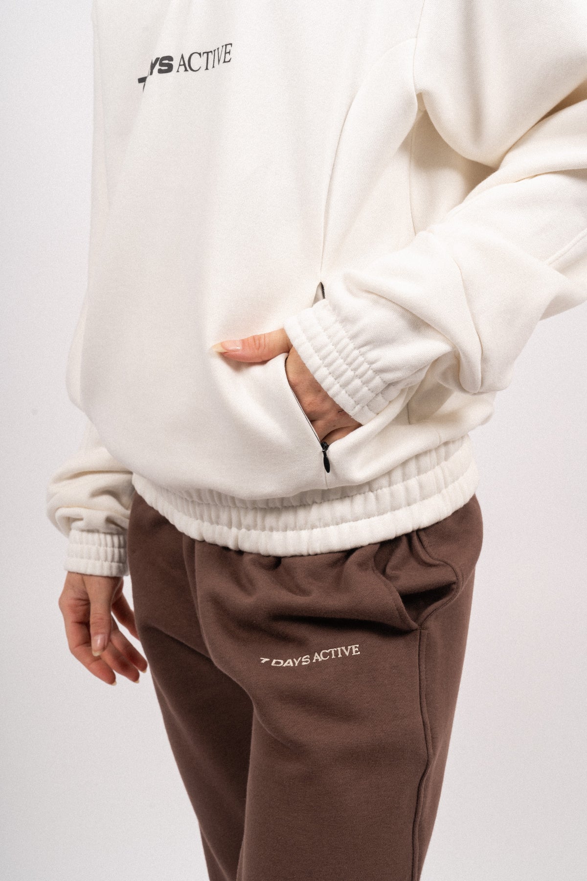 Organic Panelled Sweat Shirt - White