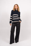 Maline LS Knit Half Zip - Dark Sapphire Birch