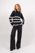 Maline LS Knit Half Zip - Dark Sapphire Birch