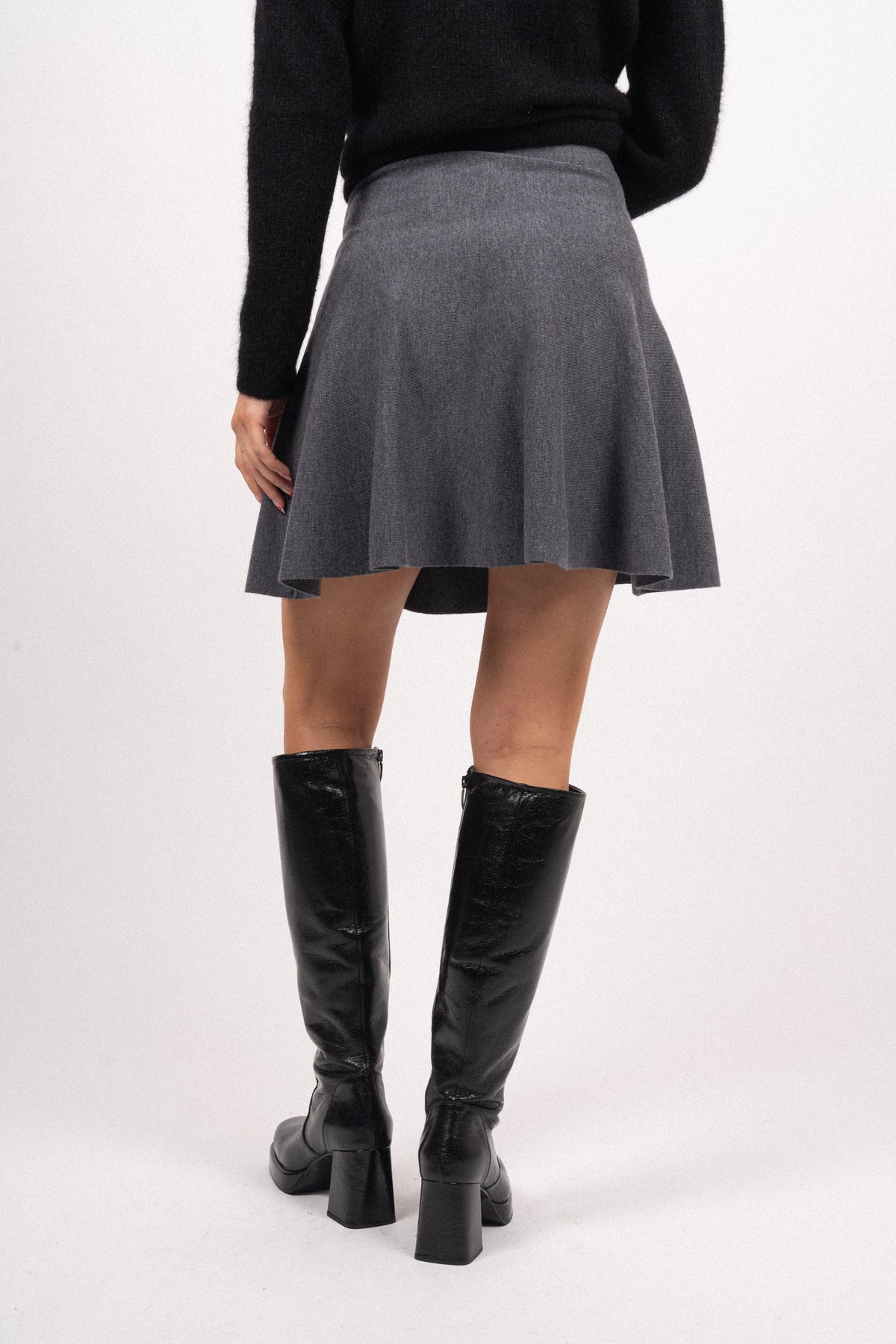 Triny Merino Skirt - Grey Melange