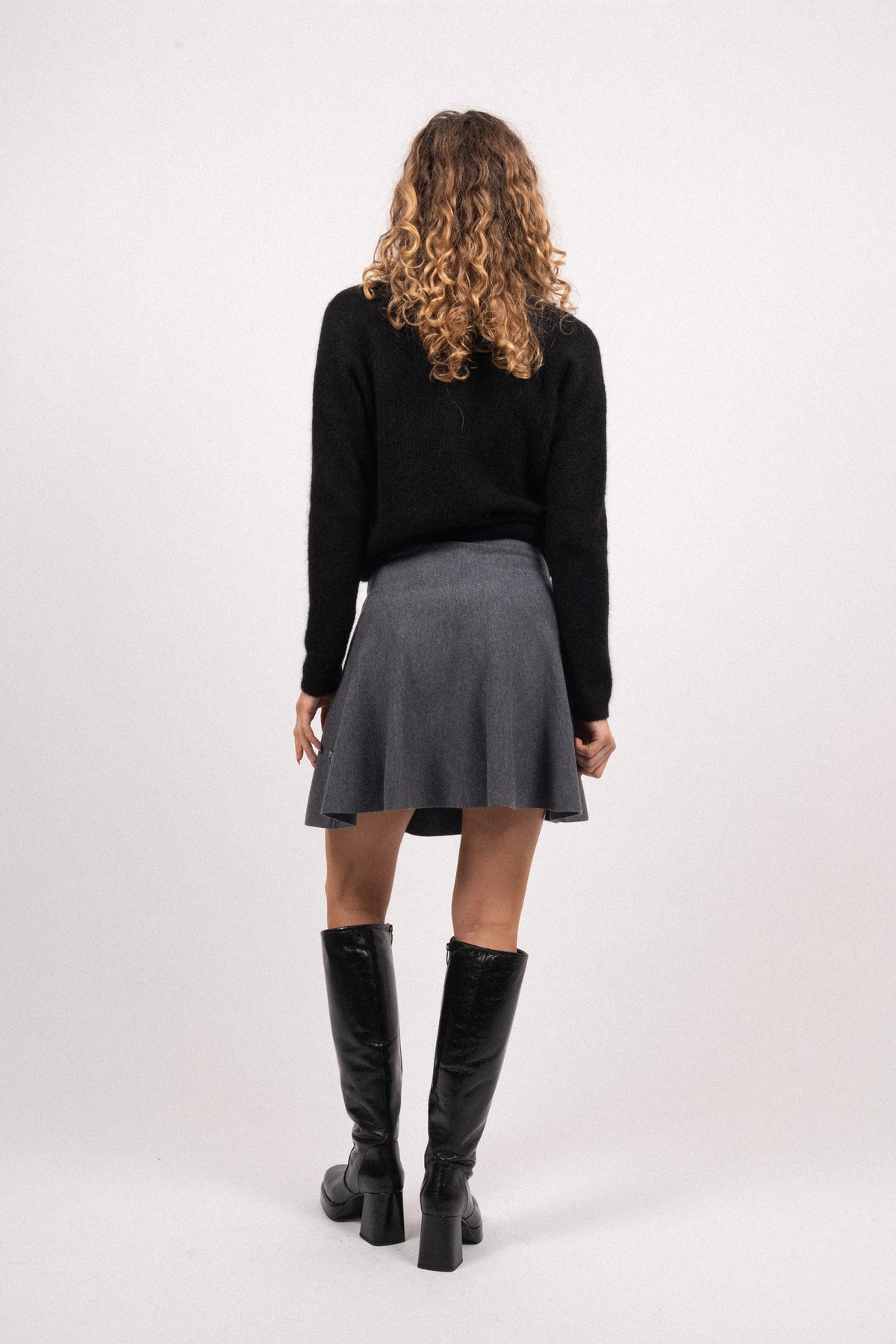 Triny Merino Skirt - Grey Melange