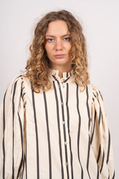Tessiecc Stripe Puff Shirt - Marciblack