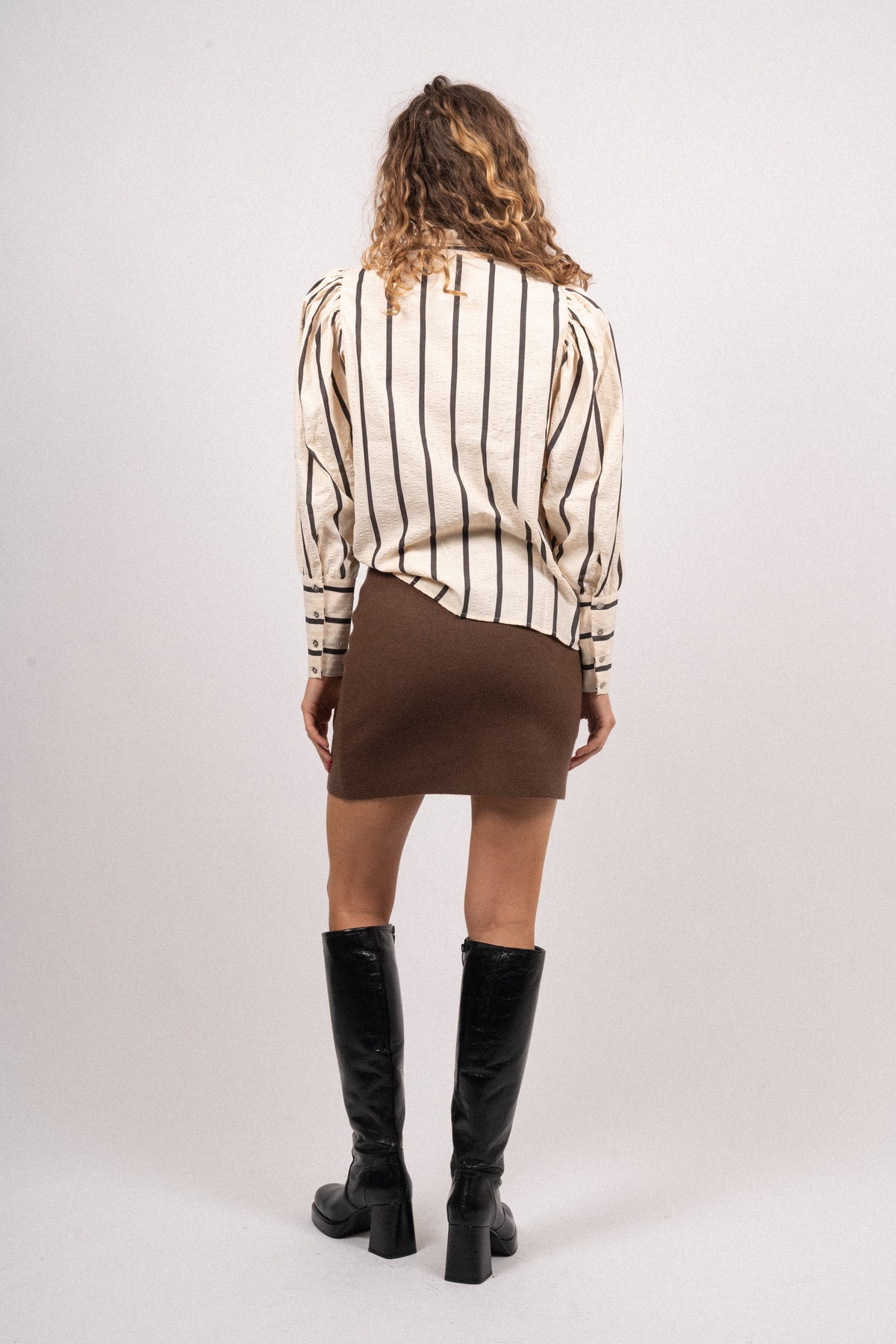 Tessiecc Stripe Puff Shirt - Marciblack