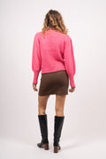 Rowcc Puff Rib Knit - Pink
