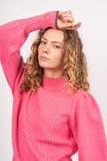 Rowcc Puff Rib Knit - Pink