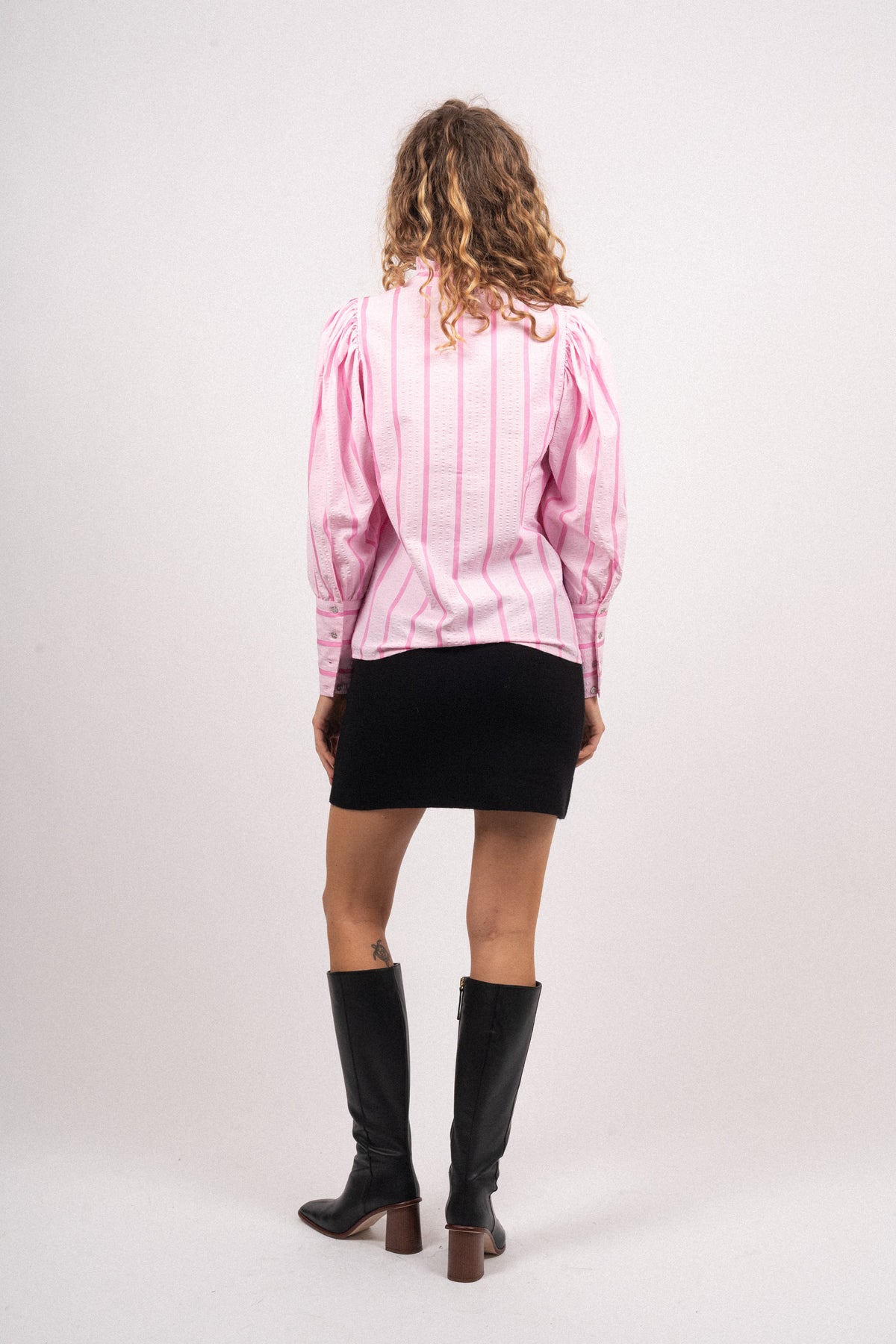 Tessiecc Stripe Puff Shirt - Bubblegum