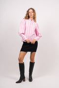Tessiecc Stripe Puff Shirt - Bubblegum