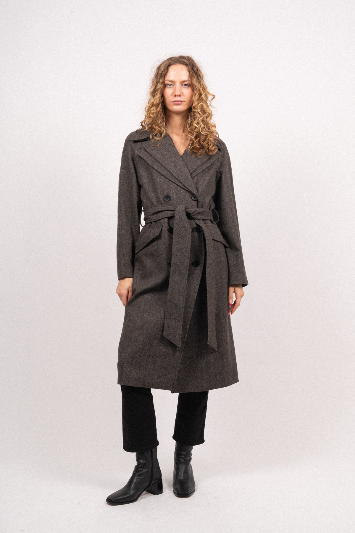 Angelina Coat - Dark Brown