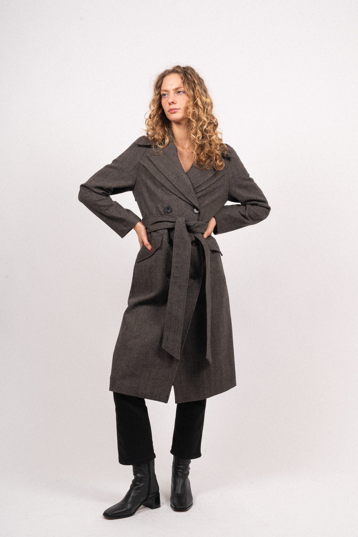 Angelina Coat - Dark Brown