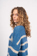 Cozycc Stripe Turtleneck - New Blue