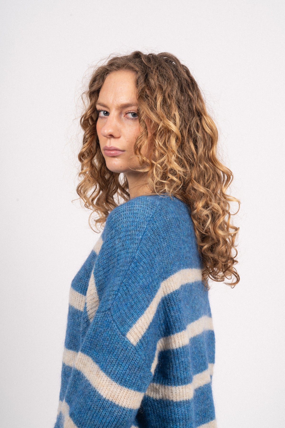 Cozycc Stripe Turtleneck - New Blue