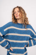 Cozycc Stripe Turtleneck - New Blue