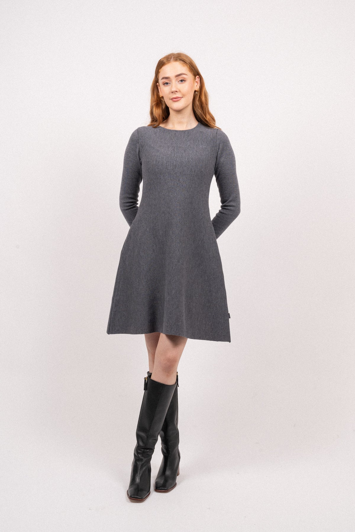 Cecilie Merino Dress - Grey Melange