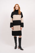 Alva LS Knit High Neck Dress - Black Birch