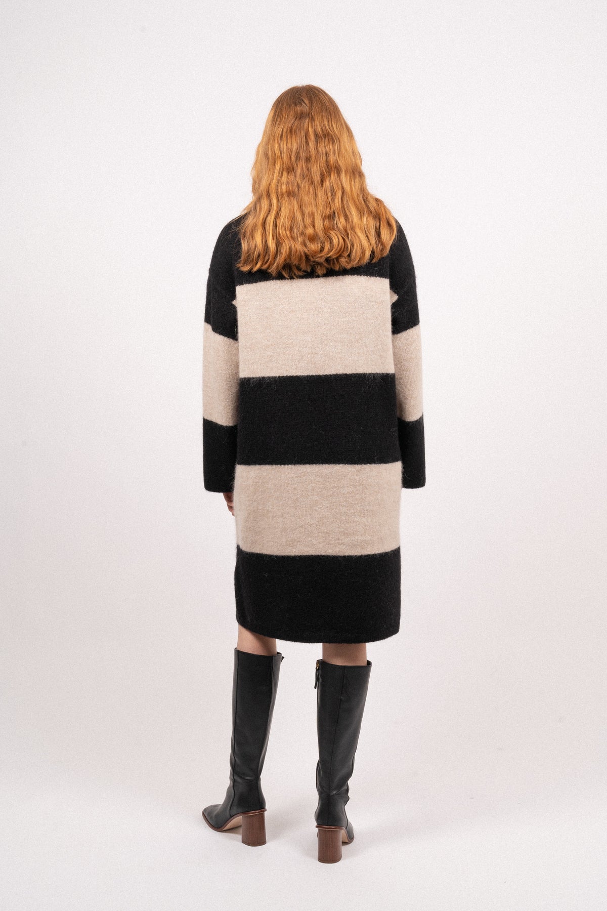 Alva LS Knit High Neck Dress - Black Birch