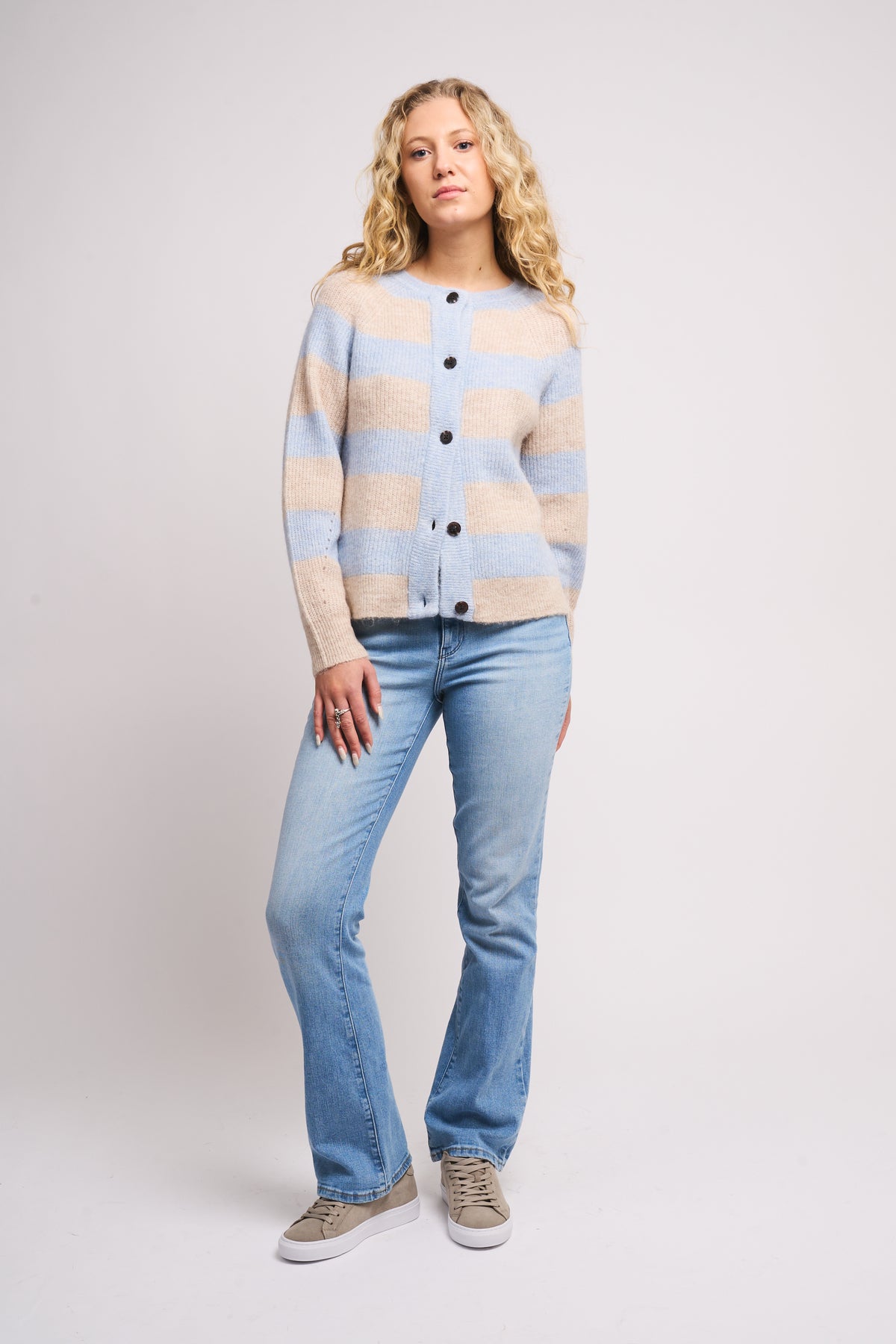 Lulu LS Knit Short Cardigan - Birch Cashmere Blue