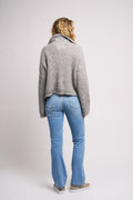 Florie Zip Knit - Lt Grey Melange