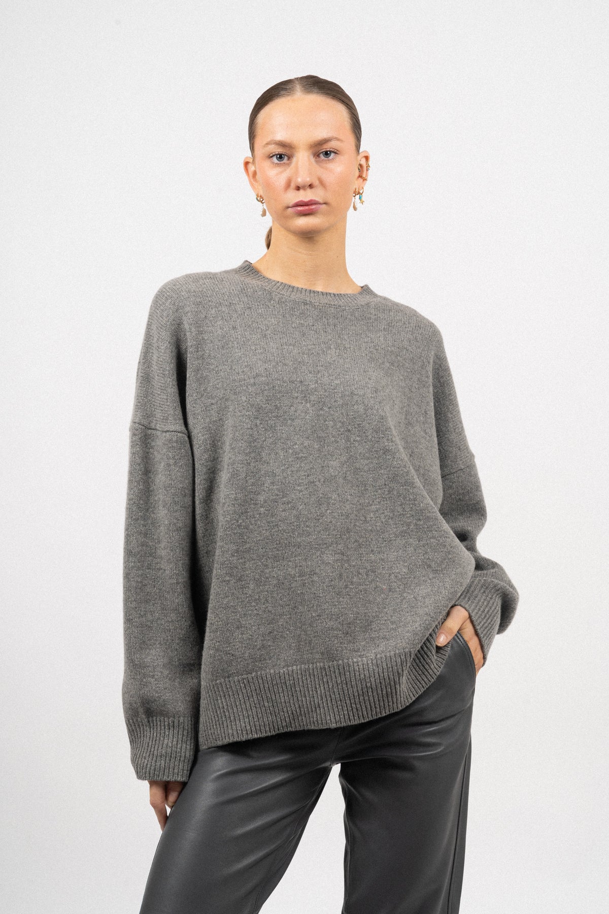 Ash Oversized Jumper - Gray Melange