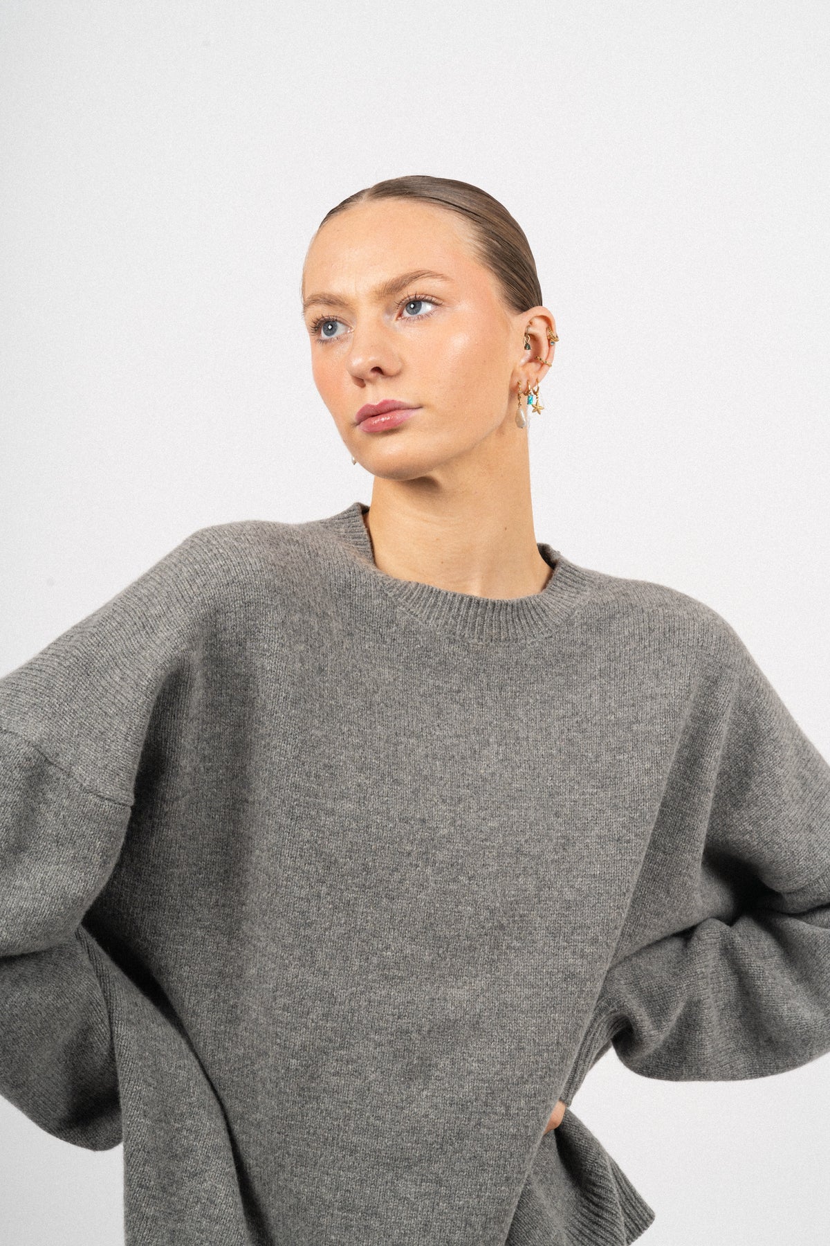Ash Oversized Jumper - Gray Melange