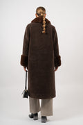 Fiona Wool Coat Long - Chocolate Brown