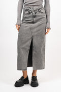 Vikacc Asym Slit Skirt - Mid Grey