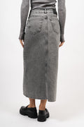 Vikacc Asym Slit Skirt - Mid Grey