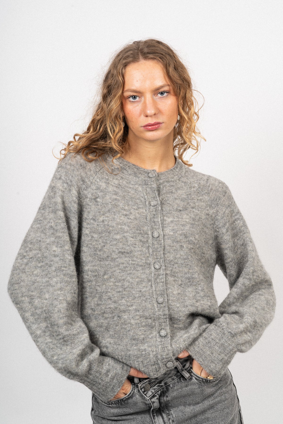Zasha Hope Cardigan - Medium Grey Melange