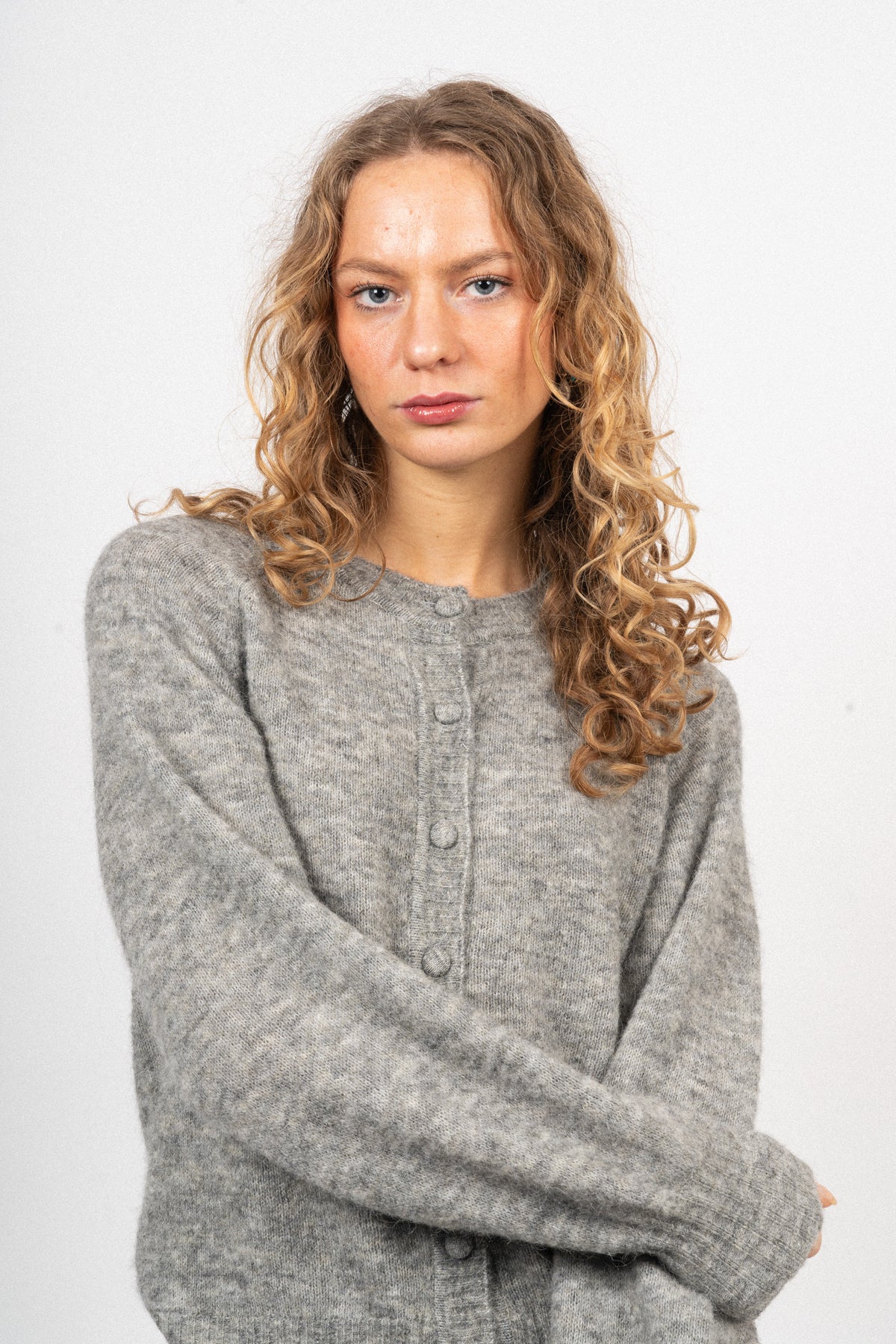 Zasha Hope Cardigan - Medium Grey Melange